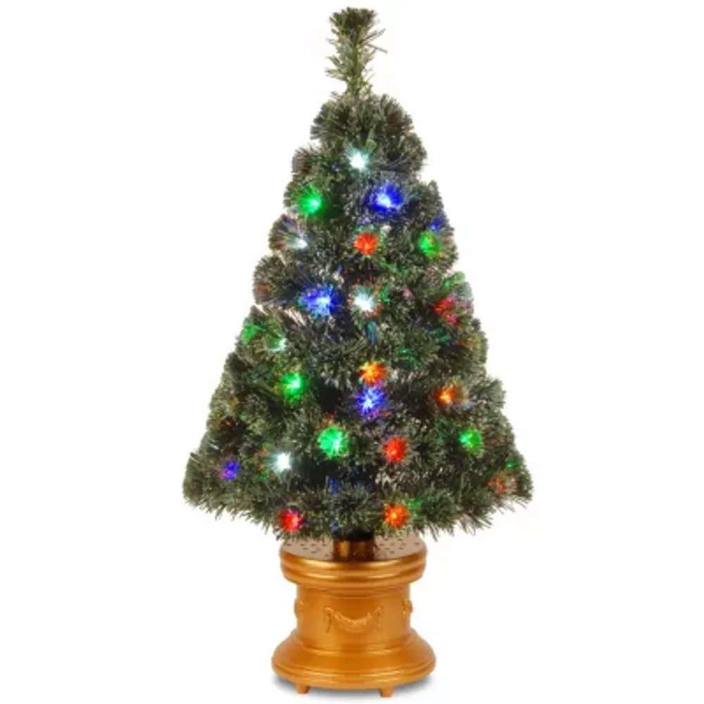 National Tree Co. Evergreen Firework 3 Foot Pre-Lit Flocked Christmas Tree