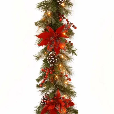 National Tree Co. Tartan Plaid Indoor Outdoor Christmas Garland