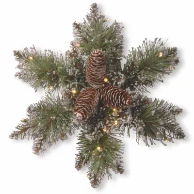National Tree Co. Glittery Bristle Pine Christmas Holiday Yard Art