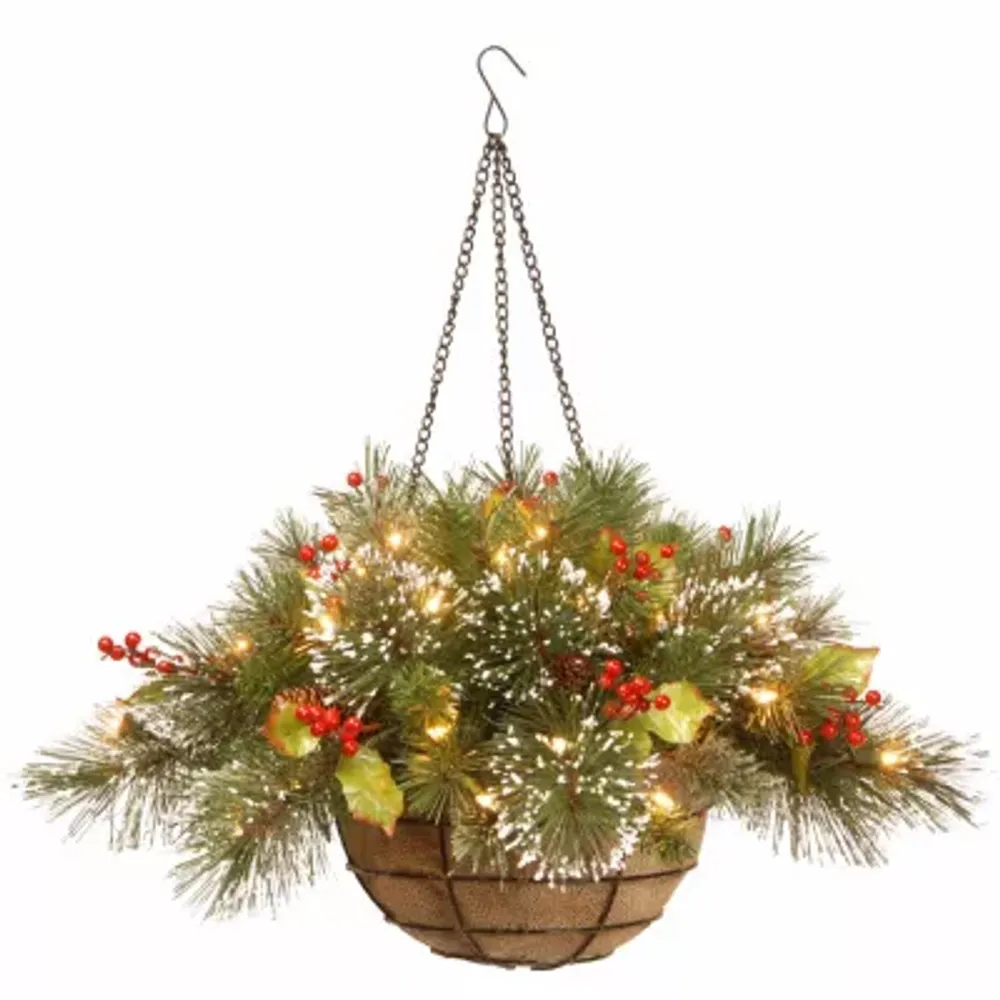 National Tree Co. Wintry Pine Christmas Hanging Basket