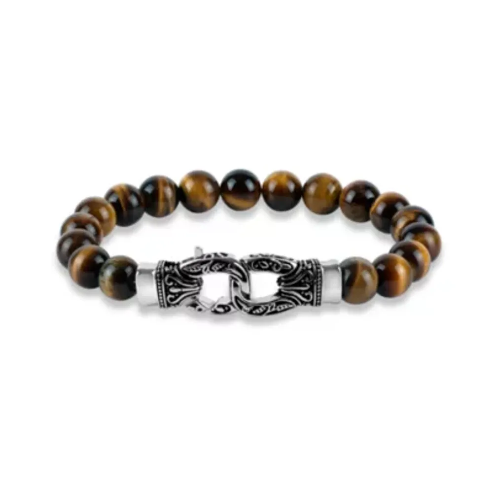 Genuine Brown Stainless Steel Beaded Bracelet