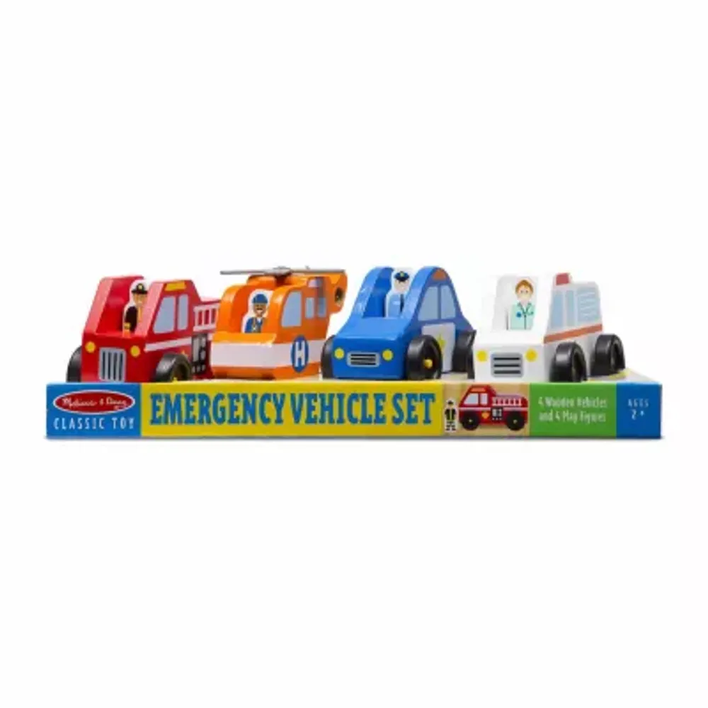 Melissa & Doug Emergency Vehicle Set Toy Playset