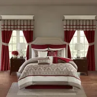 Madison Park Essentials Katarina 24-Pc Complete Bedding Set with Sheets and Window Treatments