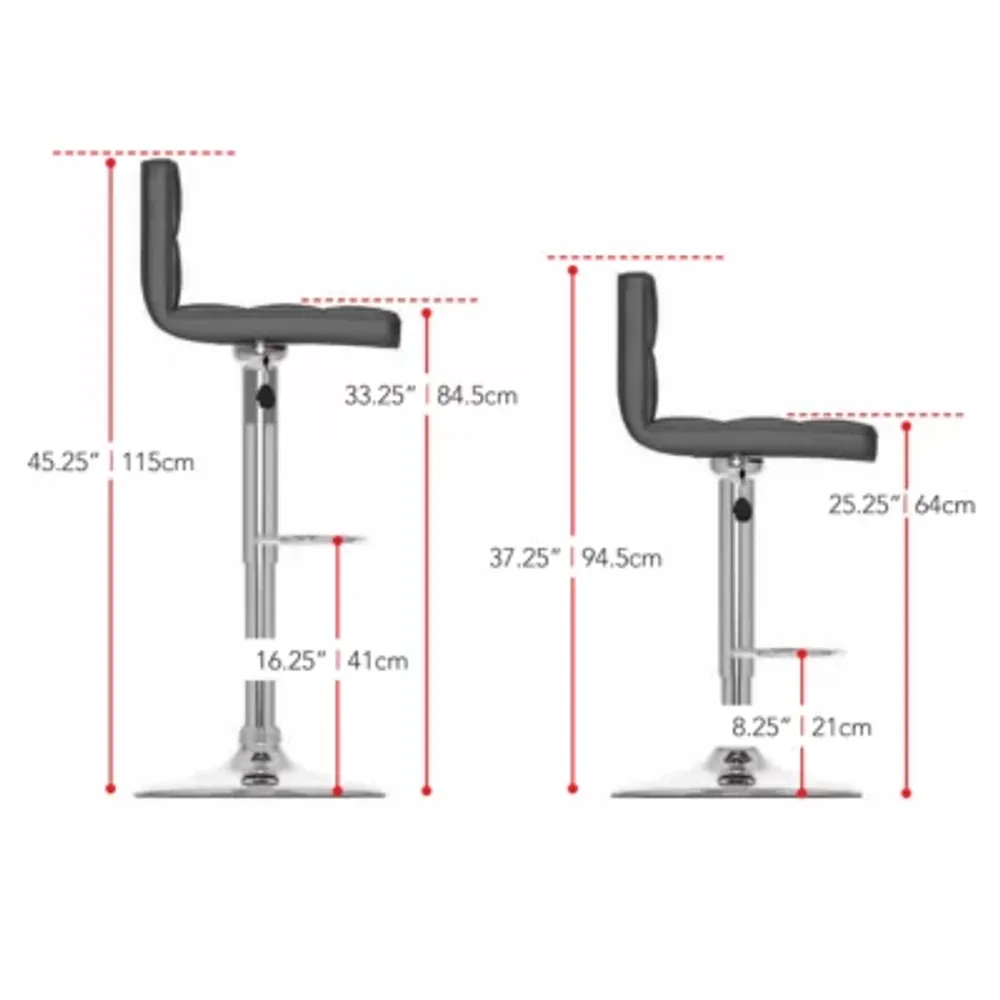 Corliving High Back Adjustable 2-pc. Bar Stool