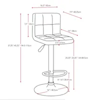 Corliving High Back Adjustable 2-pc. Bar Stool