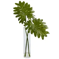 Selloum Artificial Plant in Cylinder Glass