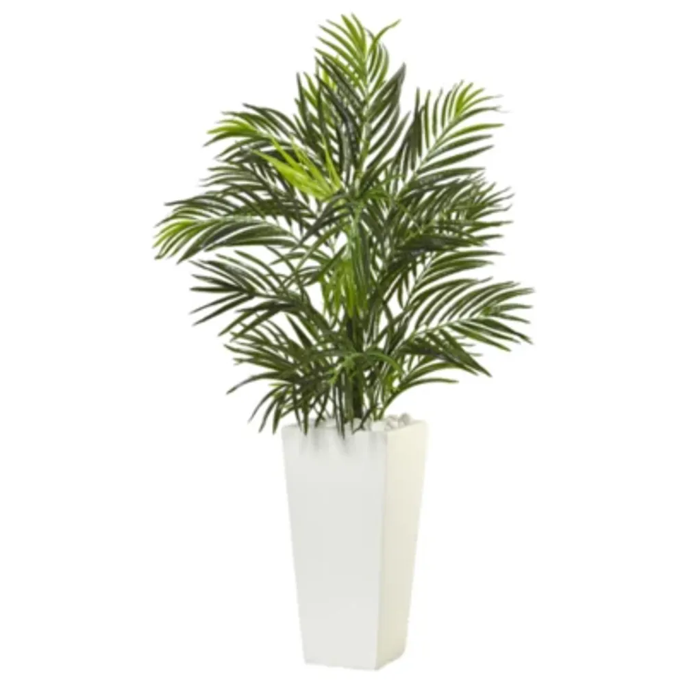 39"H Areca Artificial Palm in White Square Planter"