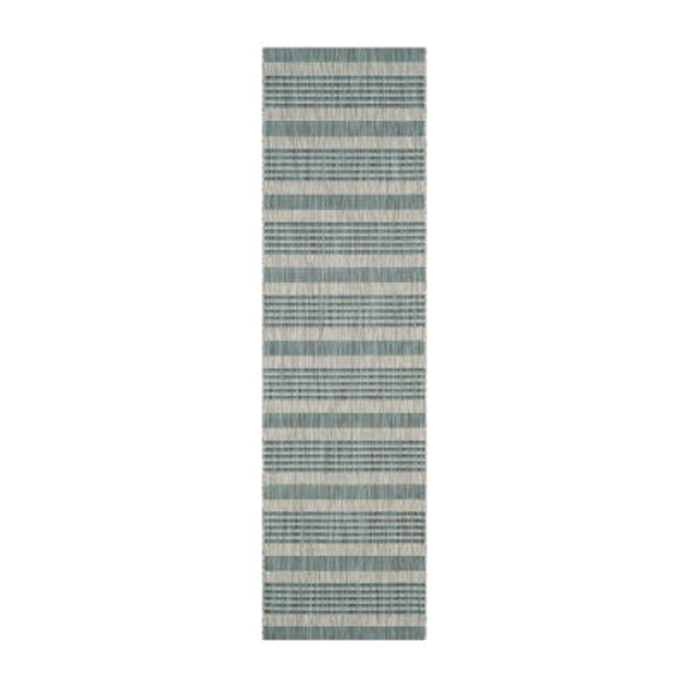 Safavieh Courtyard Collection Major Stripe Indoor/Outdoor Runner Rug