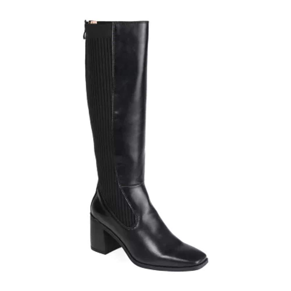 Journee Collection Womens Winny Stacked Heel Dress Boots