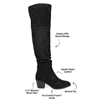 Journee Collection Womens Zivia Stacked Heel Over the Knee Boots