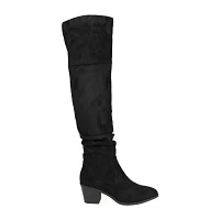 Journee Collection Womens Zivia Stacked Heel Over the Knee Boots