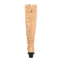 Journee Collection Womens Zivia Stacked Heel Over the Knee Boots