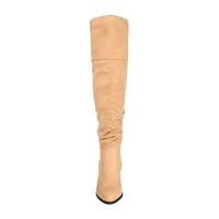 Journee Collection Womens Zivia Stacked Heel Over the Knee Boots
