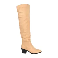 Journee Collection Womens Zivia Stacked Heel Over the Knee Boots