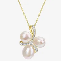 Womens 1/10 CT. T.W. White Cultured Freshwater Pearl 14K Gold Pendant Necklace