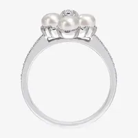 Womens 1/6 CT. T.W. 4.5MM White Cultured Freshwater Pearl 14K Gold Cocktail Ring