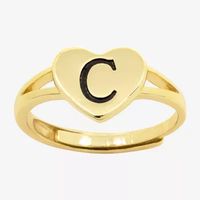 Sparkle Allure Initial 14K Gold Over Brass Heart Band