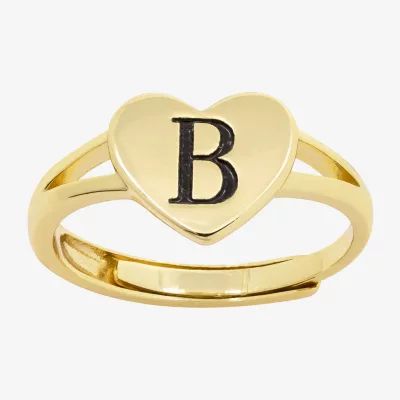 Sparkle Allure Initial 14K Gold Over Brass Heart Band