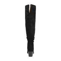 Journee Collection Womens Zivia Stacked Heel Over the Knee Boots