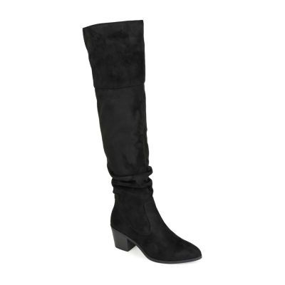 Journee Collection Womens Zivia Stacked Heel Over the Knee Boots