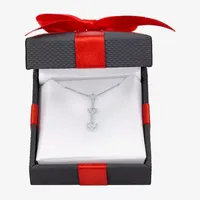 Womens Genuine White Diamond Accent 10K Gold Pendant Necklace