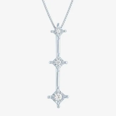 Womens Genuine White Diamond Accent 10K Gold Pendant Necklace