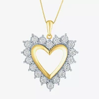 I / I1) Womens / CT. T.W. Lab Grown White Diamond 10K Gold Heart Pendant Necklace