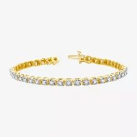 2 CT. T.W. Natural White Diamond 10K Gold 7.5 Inch Tennis Bracelet