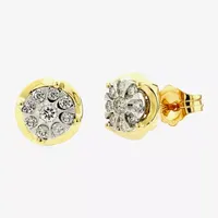 Diamond Blossom 1/4 CT. T.W. Natural White Diamond 10K Gold 10K Two Tone Gold 8mm Stud Earrings