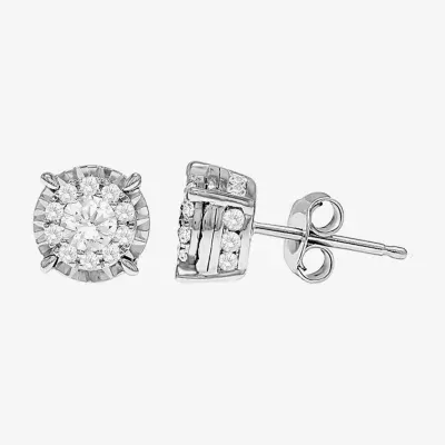 (I / SI2) 1 CT. T.W. Lab Grown White Diamond 10K Gold 7.8mm Stud Earrings