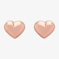 14K Gold 6.2mm Heart Stud Earrings