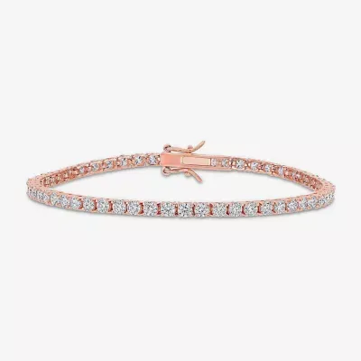 5 CT. T.W. Lab Created White Moissanite 18K Rose Gold Over Silver Tennis Bracelet