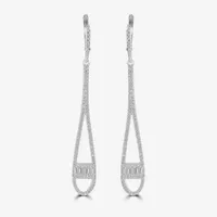 Diamonart Cubic Zirconia Sterling Silver Drop Earrings