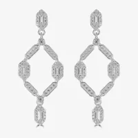 Diamonart 1 1/2 CT. T.W. White Cubic Zirconia Sterling Silver Drop Earrings