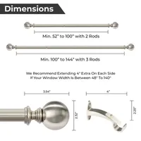 Deco Window Ball 3/4 IN Curtain Rod