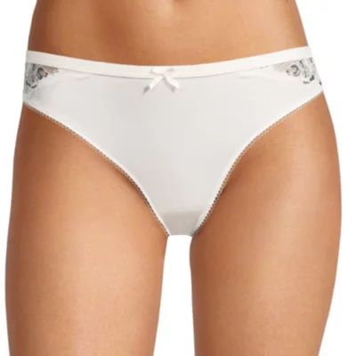 Ambrielle Satin With Lace Thong Panty