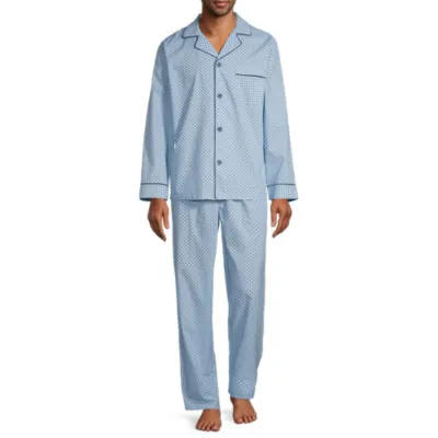 Stafford Mens Big Long Sleeve 2-pc. Pant Pajama Set