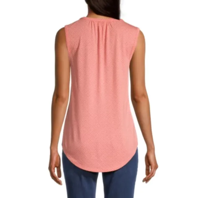 Liz Claiborne Womens Split Crew Neck Sleeveless Tank Top - JCPenney