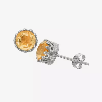 Genuine Citrine Sterling Silver Earrings