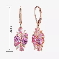 Lab Created Multi Color 14K Rose Gold Over Silver Drop Earrings