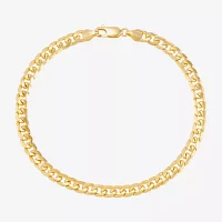 Made in Italy 14K Gold 8 1/2 Inch Solid Curb Chain Bracelet