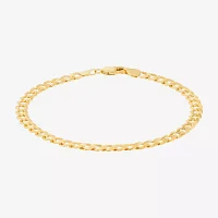 Made in Italy 14K Gold 8 1/2 Inch Solid Curb Chain Bracelet