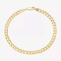 Made in Italy 14K Gold 8 1/2 Inch Solid Curb Chain Bracelet