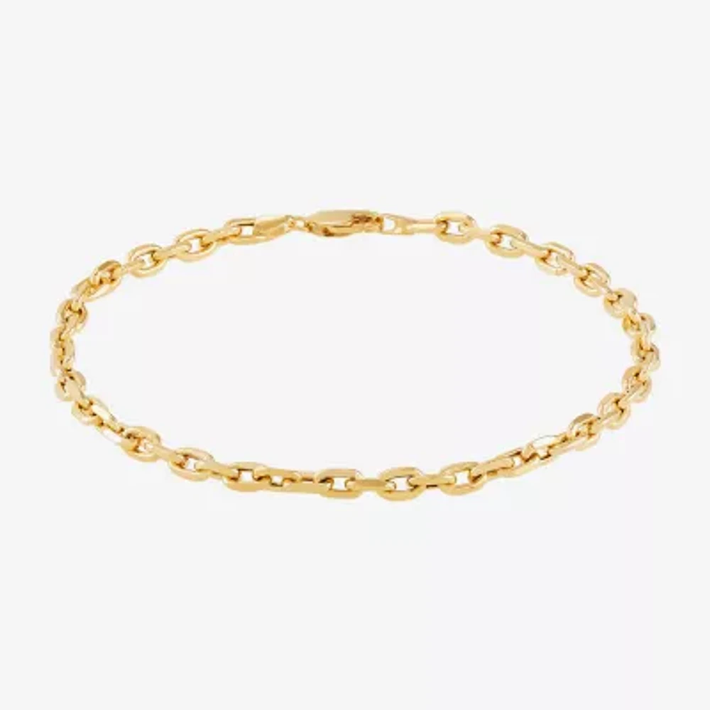 Made in Italy 14K Gold 8 1/2 Inch Solid Link Chain Bracelet