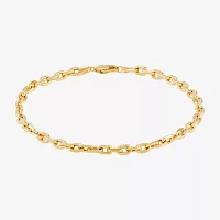 Made in Italy 14K Gold 8 1/2 Inch Solid Link Chain Bracelet