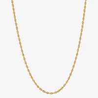 14K Gold 13 Inch Hollow Rope Round Chain Necklace