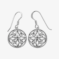 Sterling Silver Celtic Circle Drop Earrings