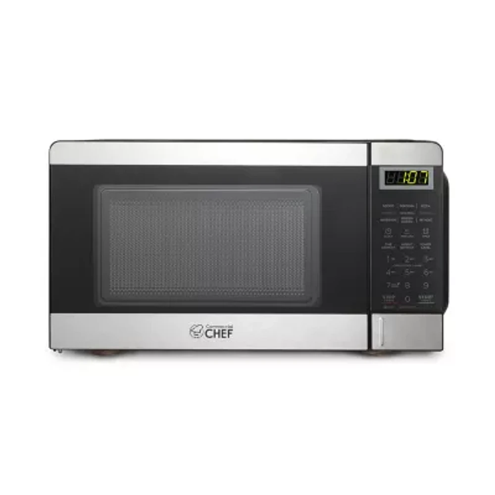 Commercial Chef 0.7-Cu. Ft. Countertop Microwave - Black with Stainless Steel Trim