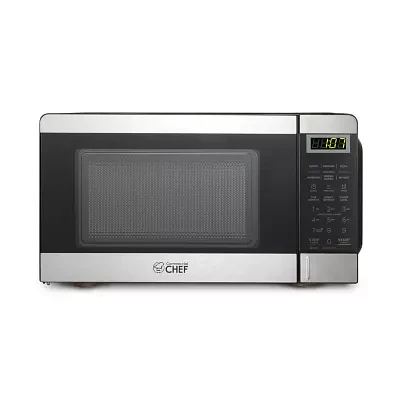 Commercial Chef 0.7-Cu. Ft. Countertop Microwave - Black with Stainless Steel Trim