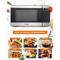 Commercial Chef 0.7-Cu. Ft. Countertop Microwave - Black with Stainless Steel Trim